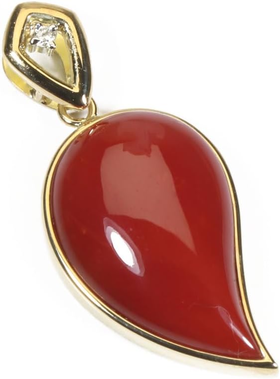 18K珊瑚のペンダントトップ